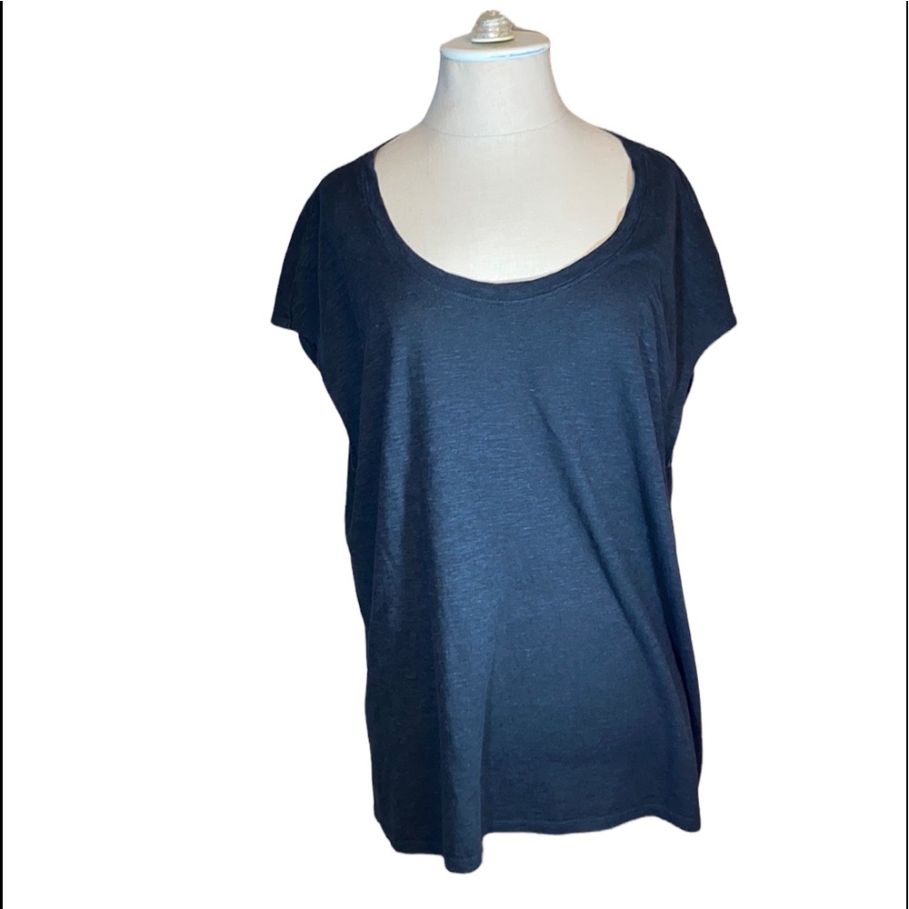 Eileen Fisher Women Charcoal Gray Sleeveless Hemp/Cotton Sustainable Tee
